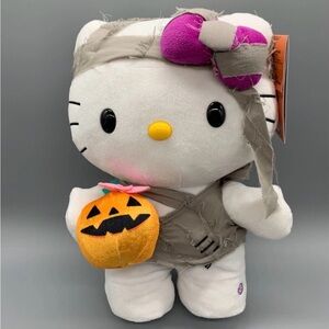 HELLO KITTY MUMMY W/ PUMPKIN SIDE STEPPER ANIMATED PLUSH 13" HALLOWEEN NEW NWT